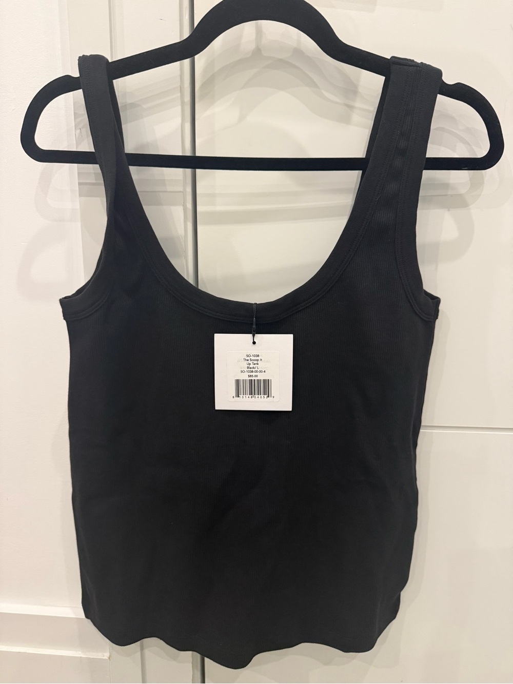 Black Ribbed Scoop Neck Tank Top - Women's Essential